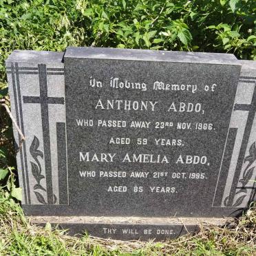 ABDO Anthony -1966 & Mary Amelia -1995