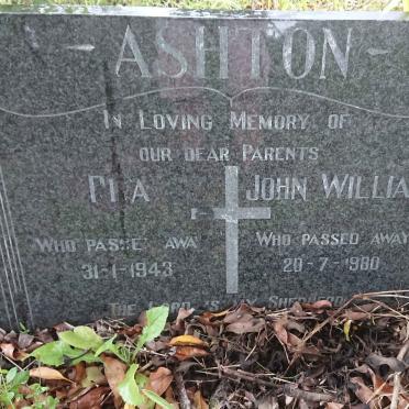 ASHTON John William -1980 &amp; Rita -1943