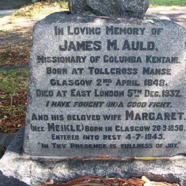AULD James M. Rev 1848-1932 &amp; Margaret MEIKLE 1850-1945