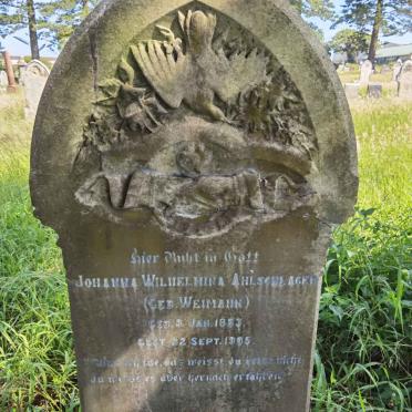 AHLSCHLAGER Johanna Wilhelmina nee WEIMANN 1883-1905