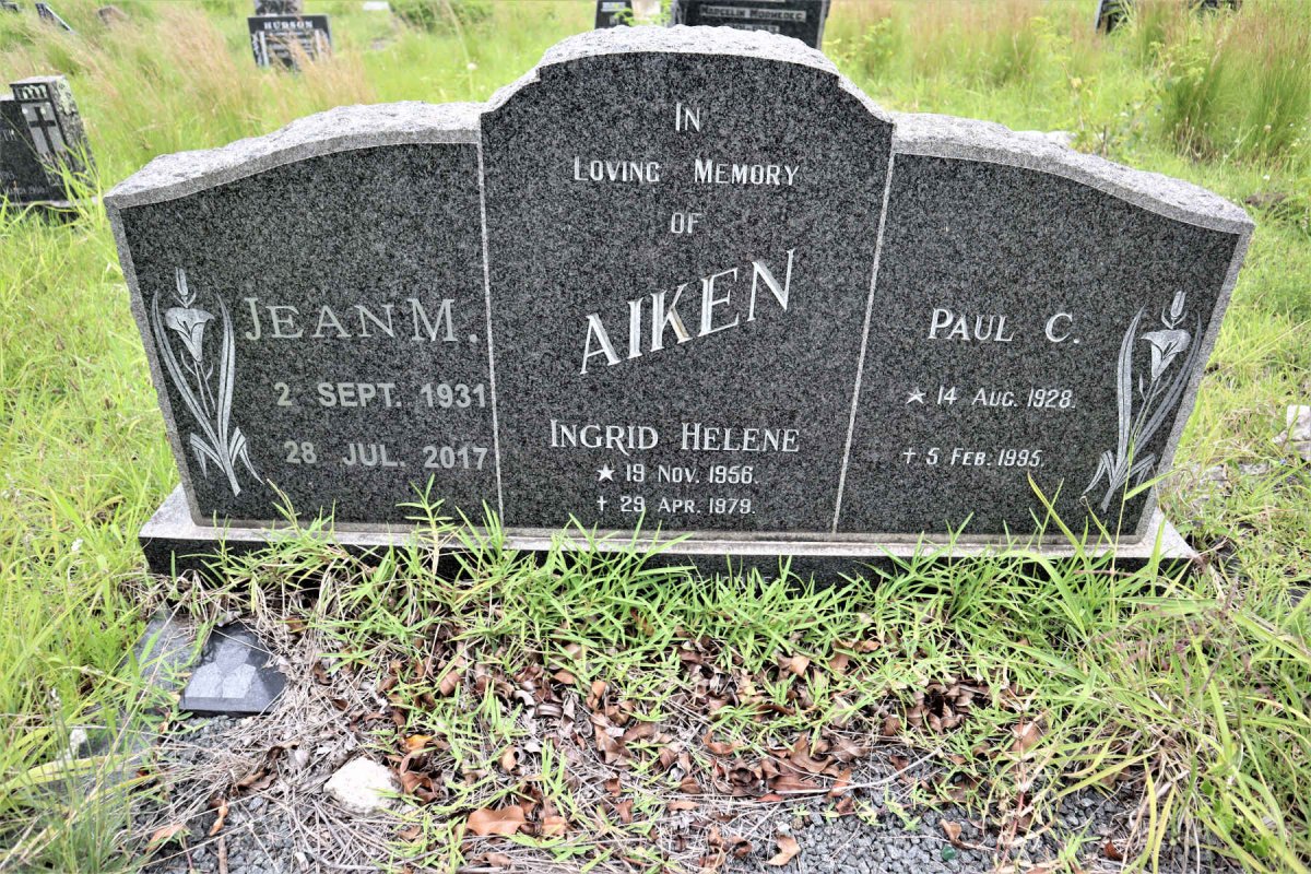 AIKEN Paul C. 1928-1995 &amp; Jean M. 1931-2017 :: AIKEN Ingrid Helene 1956-1979