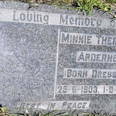ARDERNE Minnie Theresa nee DRESSEL 1903-1957