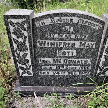 BOTT Winifred May nee MCDONALD 1906-1949