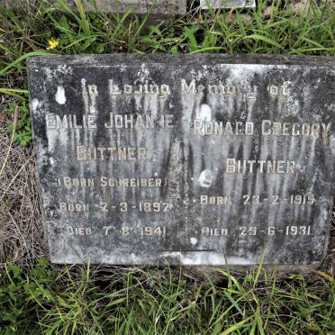 BUTTNER Emilie Johanne nee SCHREIBER 1892-1941 :: BUTTNER Ronald Gregory 1919-1931