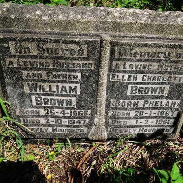 BROWN William 1866-1947 & Ellen Charlotte PHELAN 1867-1961