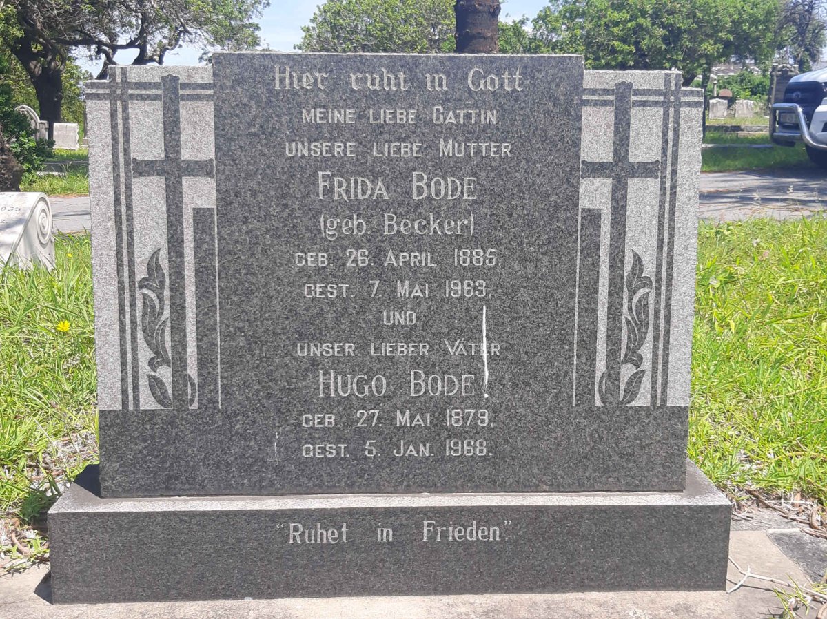BODE Hugo 1879-1968 & Frida BECKER 1885-1963