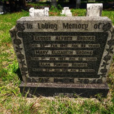 BROOKS George Alfred -1947 & Mary Elizabeth -1957 :: BROOKS Alan Ponting -1931