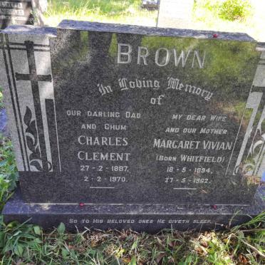 BROWN Charles Clement 1887-1970 &amp; Margaret Vivian WHITFIELD 1894-1962