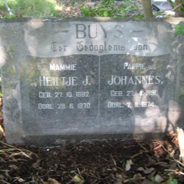 BUYS Johannes 1891-1974 &amp; Heiltje J. 1892-1970