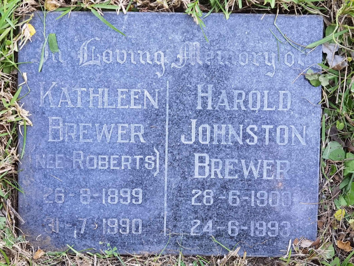 BREWER Harold Johnston 1900-1993 & Kathleen ROBERTS 1899-1990