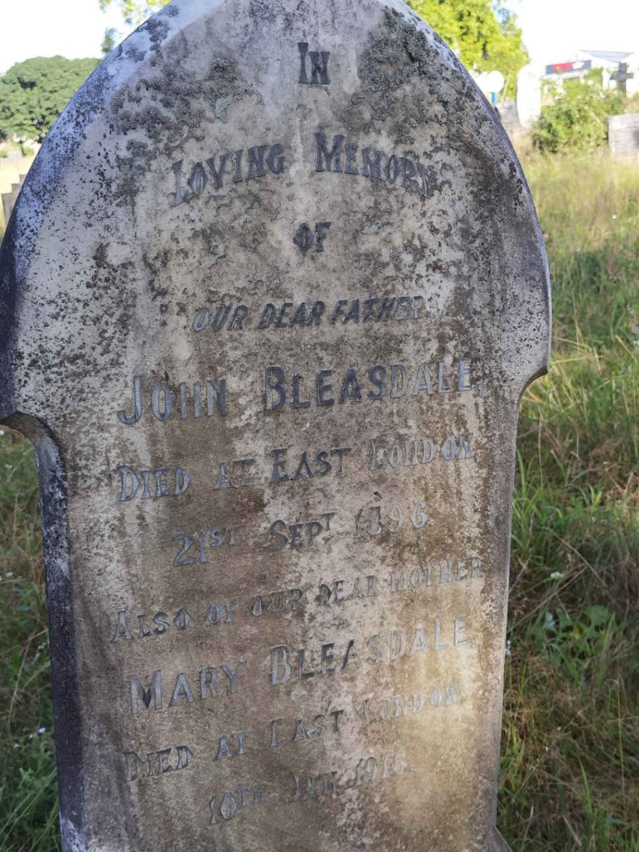 BLEASDALE John -1896 &amp; Mary -1916