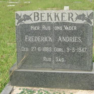 BEKKER Frederick Andries 1889-1947