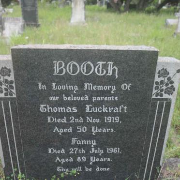 BOOTH Thomas Luckraft -1919 &amp; Fanny -1961