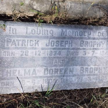 BROPHY Patrick Joseph 1894-1942 &amp; Thelma Doreen 1904-1985