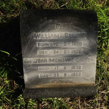 CARVER William 1880-1936 & Joan MCINTYRE 1878-1953