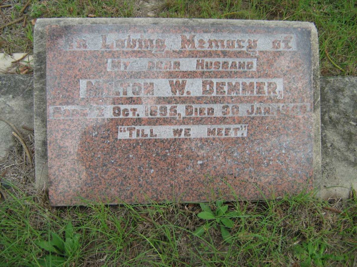 DEMMER Milton W. 1895-1940