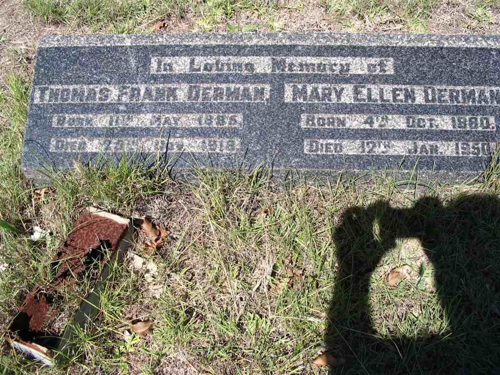 DERMAN Thomas Frank 1885-1918 &amp; Mary Ellen 1880-1950