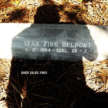 DELPORT Izak Zirk 1884-1963