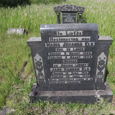 ELS Maria Johanna nee DE LANGE 1890-1924 :: ELS Jane Hannah 1915-1945