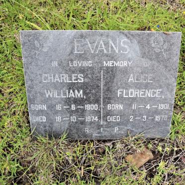 EVANS Charles William 1900-1974 &amp; Alice Florence 1901-1976