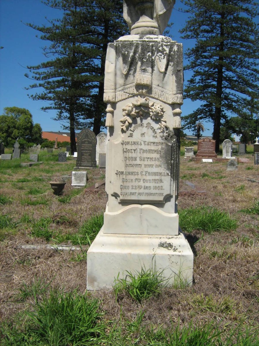 FRONEMAN Johanna Cathrine nee SNYMAN 1870-1902