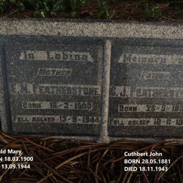 FEATHERSTONE Cuthbert John 1831-1943 & Everald Mary 1900-1944