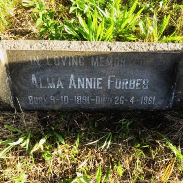 FORBES Alma Annie 1891-1961