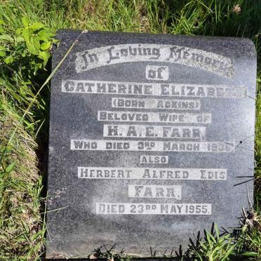 FARR Herbert Alfred Edis  -1955 &amp; Catherine Elizabeth ADKINS  -1936