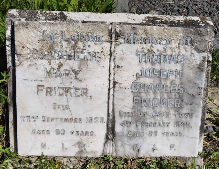 FRICKER Thomas Joseph Charles -1946 & Elizabeth Mary -1939