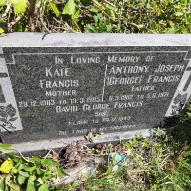 FRANCIS Anthony Joseph 1902-1971 & Kate 1903-1985 :: FRANCIS David George 1941-1943
