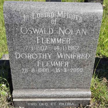 FLEMMER Oswald Noland 1907-1962 &amp; Dorothy Winifred 1908-2000
