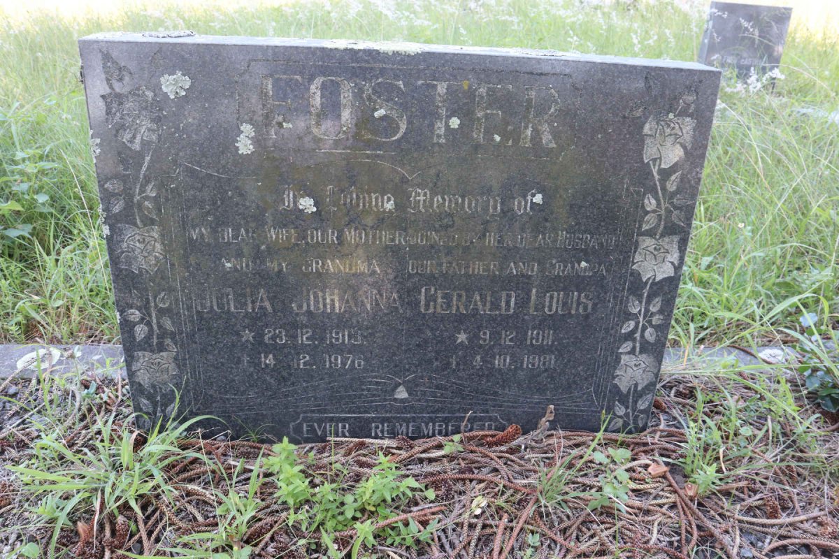 FOSTER Gerald Louis 1911-1981 &amp; Julia Johanna 1913-1976