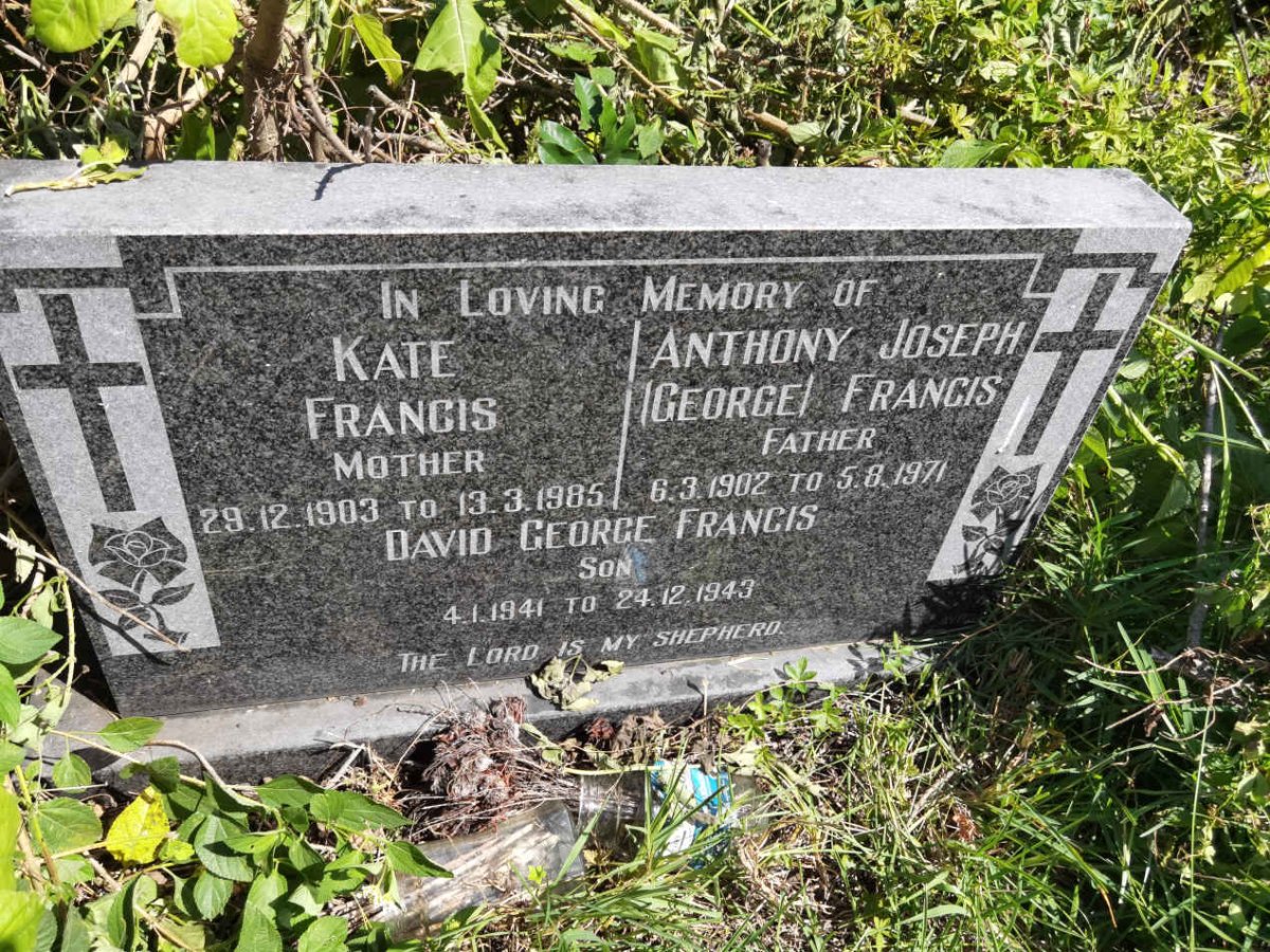FRANCIS Anthony Joseph 1902-1971 & Kate 1903-1985 :: FRANCIS David George 1941-1943