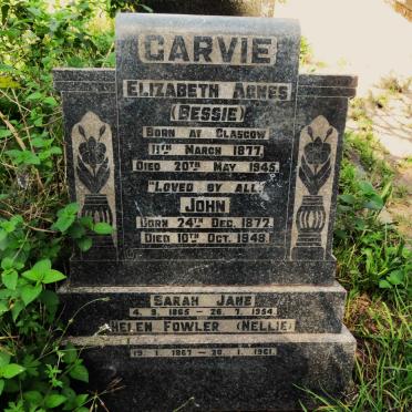 GARVIE Elizabeth Agnes 1877-1945 :: GARVIE John 1872-1948 :: GARVIE Sarah Jane 1865-1954 :: GARVIE Helen Fowler 1867-1961