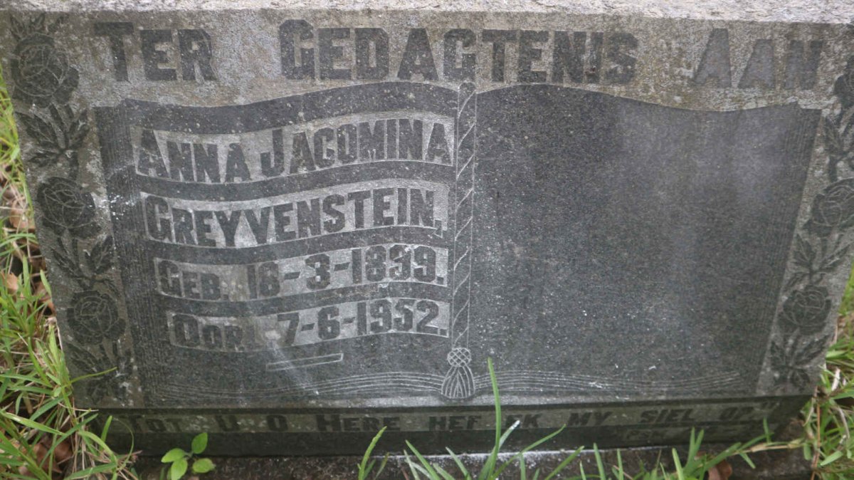 GREYVENSTEIN Anna Jacomina 1899-1952
