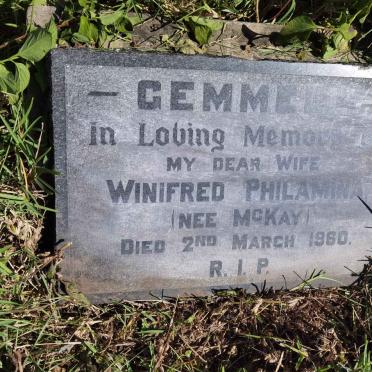 GEMELL Winifred Philamina nee MCKAY  -1960