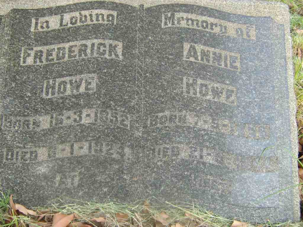 HOWE Frederick 1852-1924 &amp; Annie 1856-1944