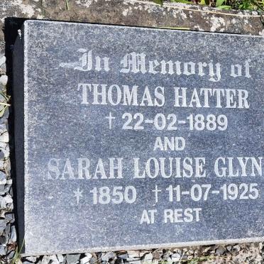 HATTER Thomas -1889 &amp; Sarah Louise GLYNN 1850-1925