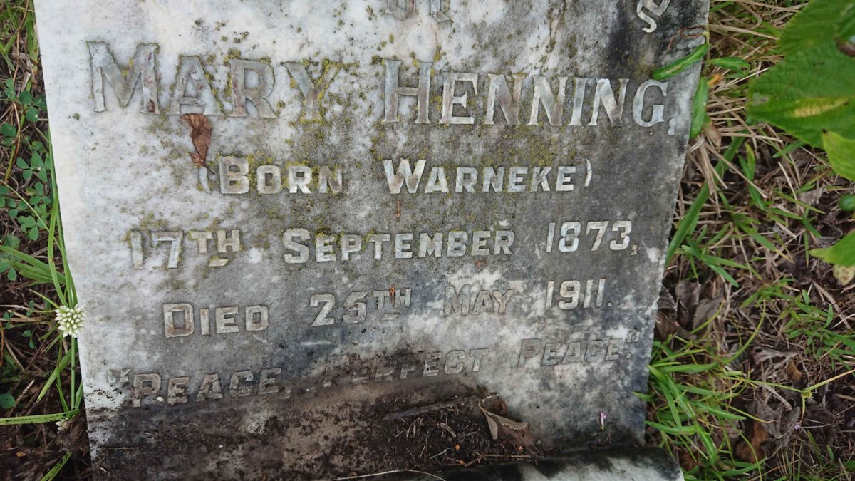 HENNING Mary nee WARNEKE 1873-1911
