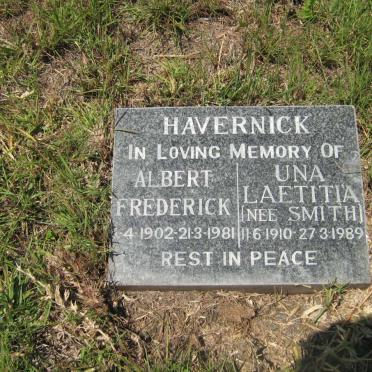 HAVERNICK Albert Frederick 1902-1981 &amp; Una Leatitta SMITH 1910-1989