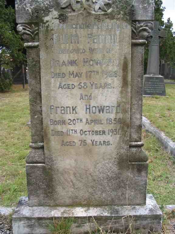 HOWARD Frank 1858-1931 &amp; Edith Fanny -1928