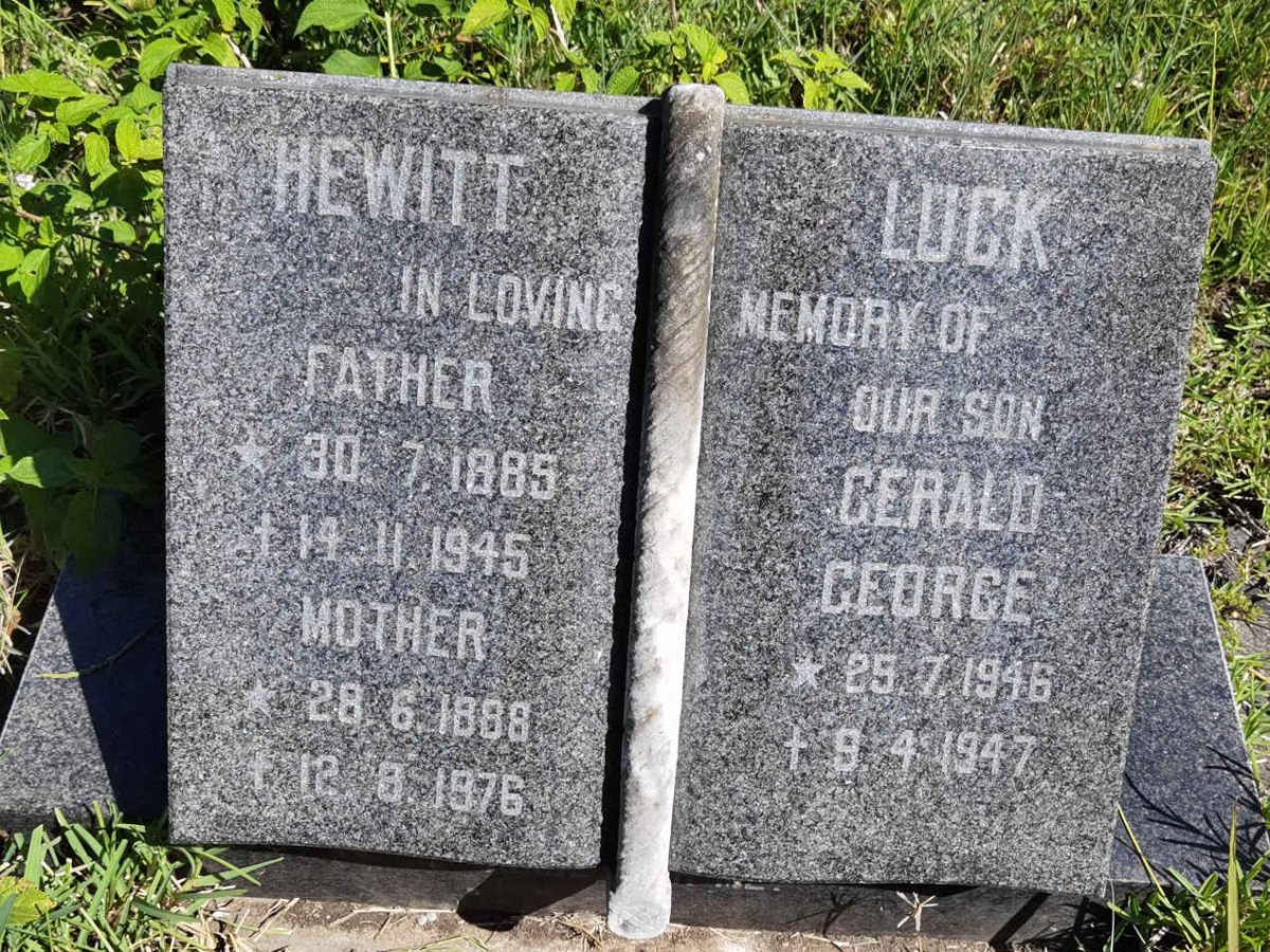 HEWITT ? 1885-1945 & ? 1888-1976 :: LUCK Gerald George 1946-1947