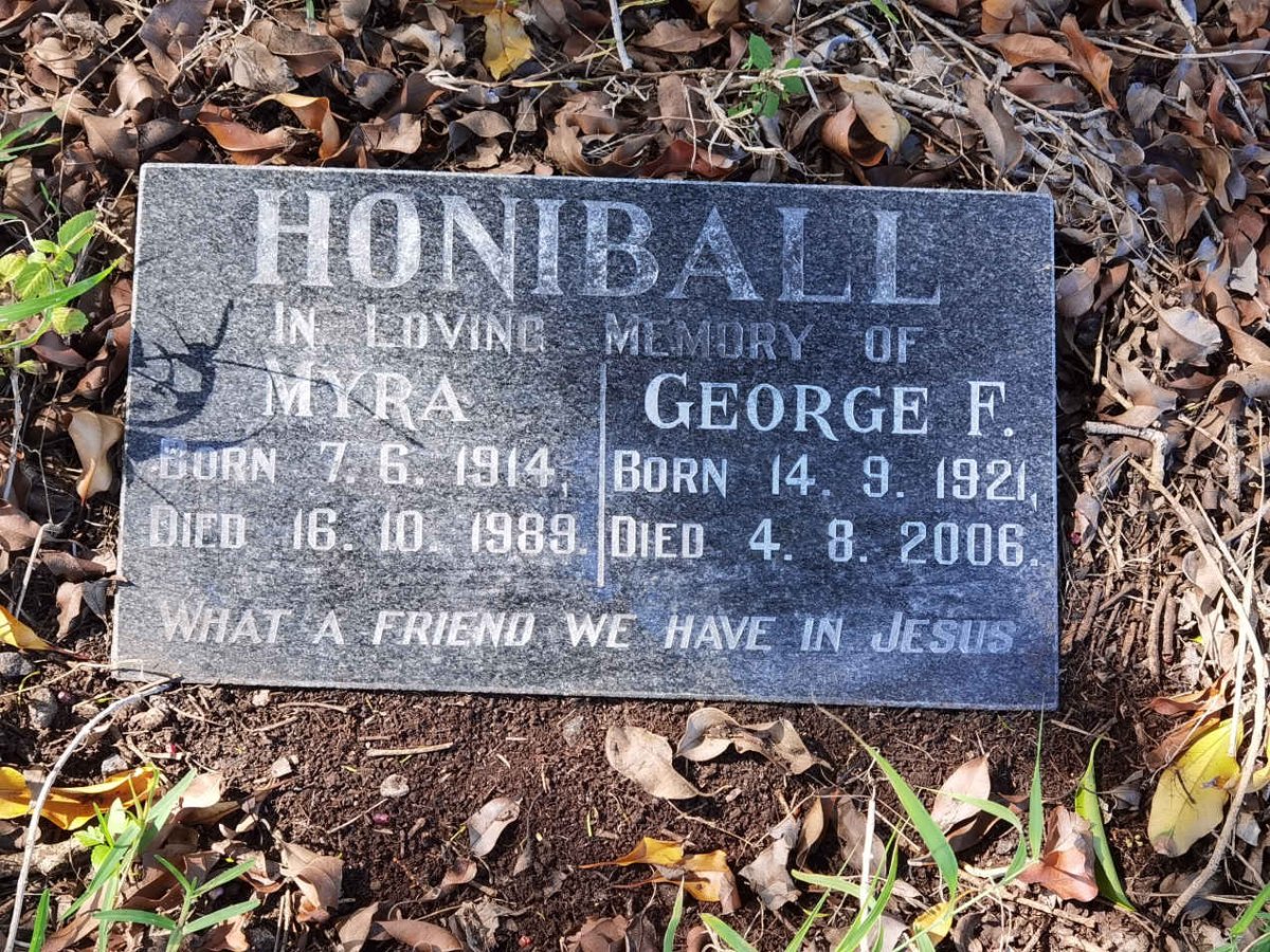HONIBALL George F. 1921-2006 &amp; Myra 1914-1989
