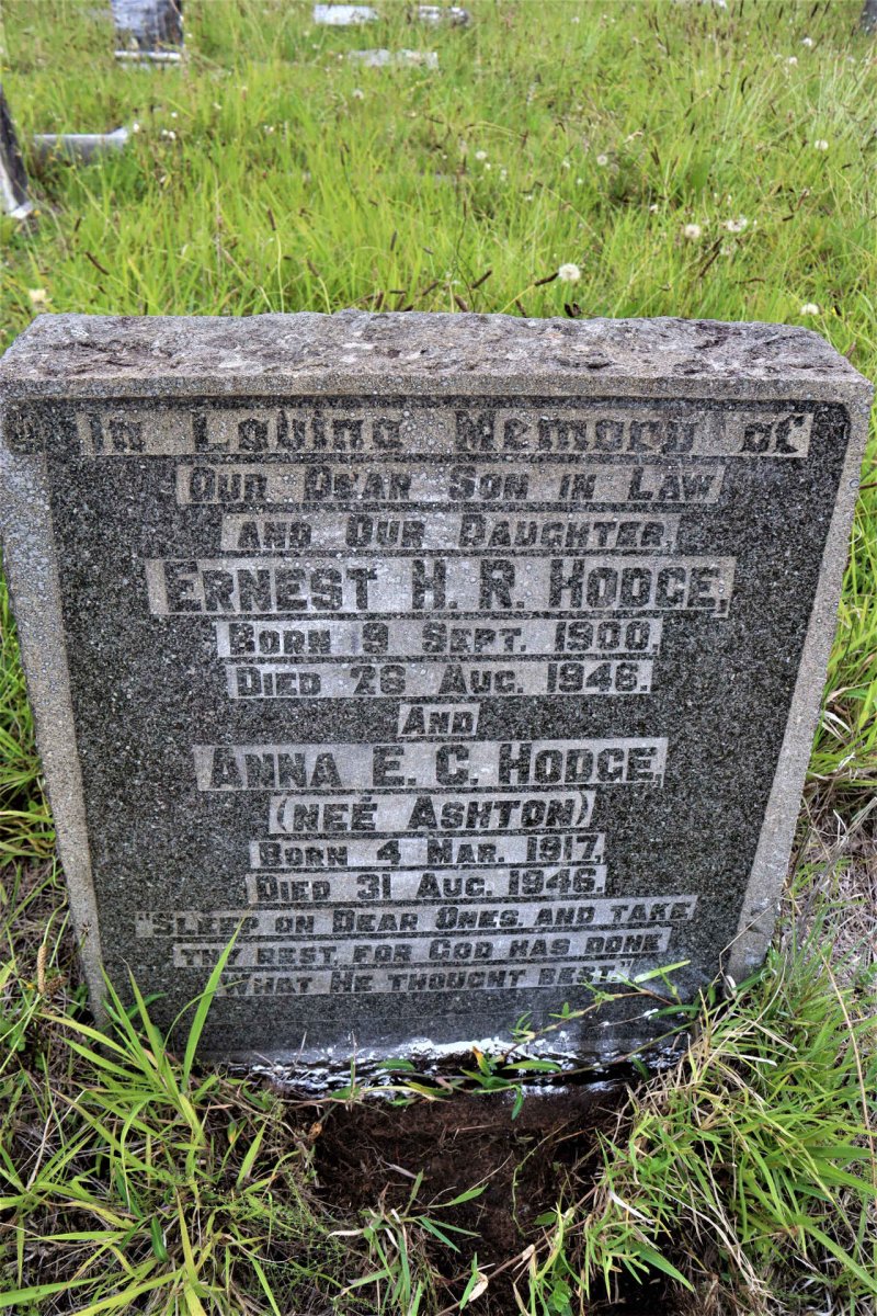 HODGE Ernest H.R. 1900-1946 & Anna E.C. ASHTON 1917-1946