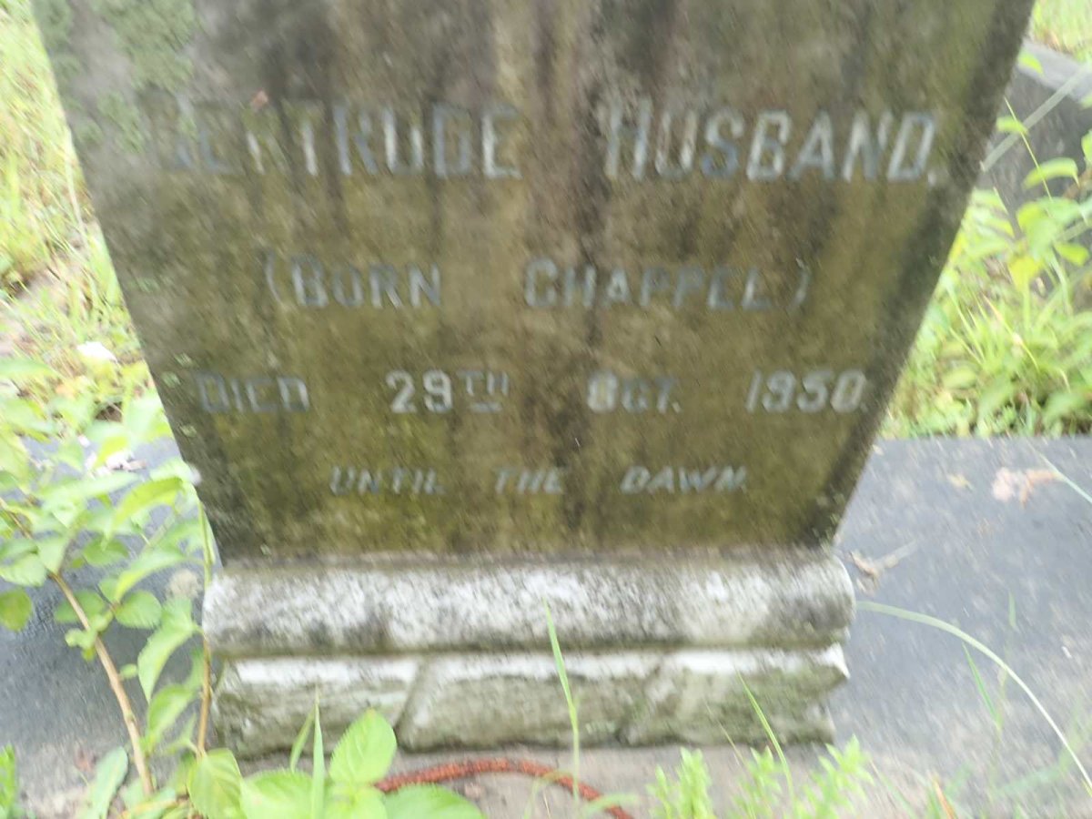 HUSBAND Gertrude nee CHAPPEL -1950