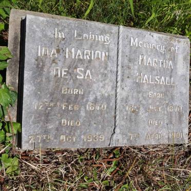 HALSALL Martha 1870-1901 :: DE SA Ida Marion 1870-1939 