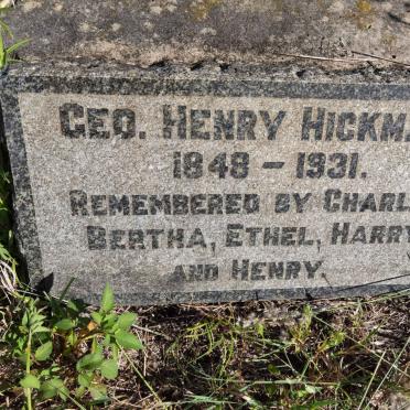 HICKMAN George Henry 1848-1931