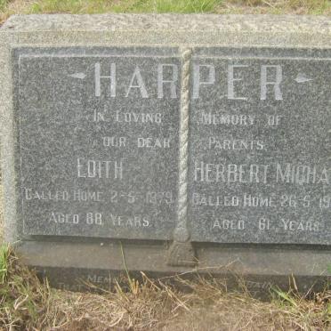HARPER Herbert Michael -1946  &amp; Edith - 1979