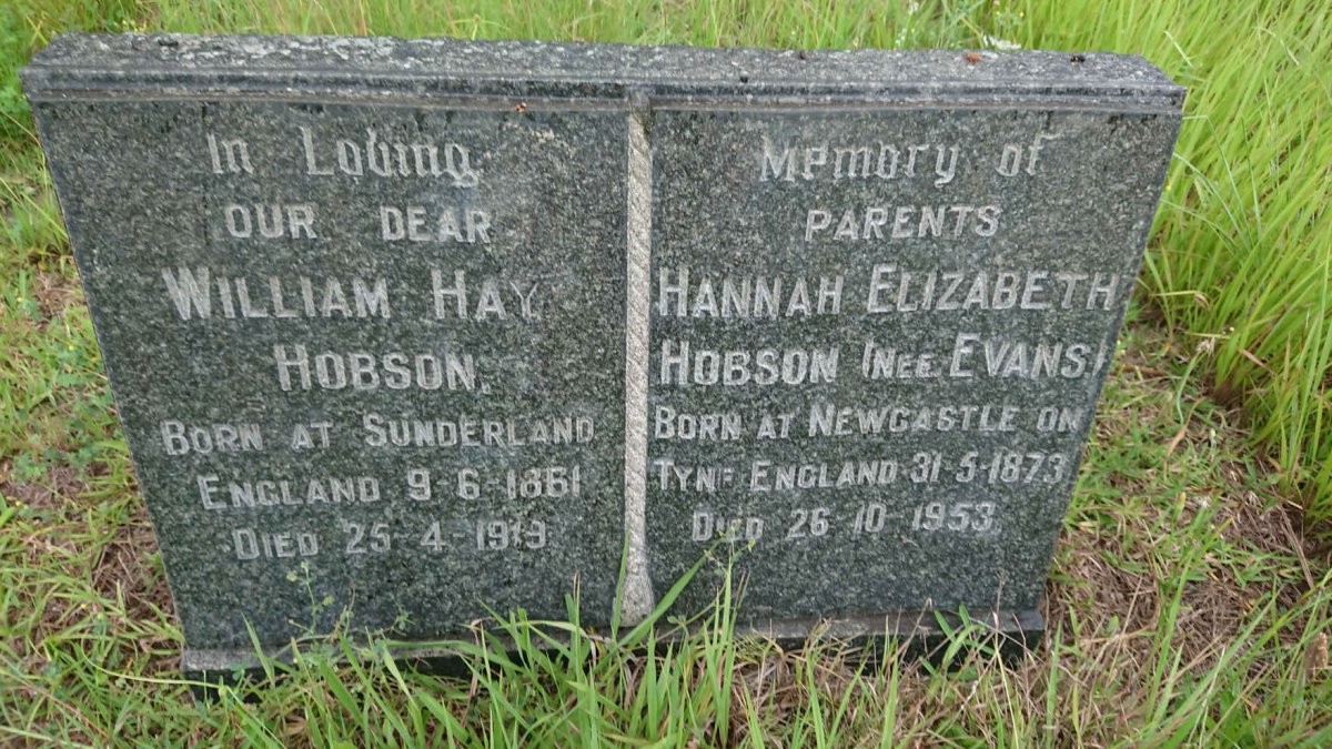 HOBSON William Hay 1861-1919 &amp; Hannah Elizabeth EVANS 1873-1953