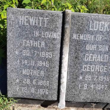 HEWITT ? 1885-1945 & ? 1888-1976 :: LUCK Gerald George 1946-1947